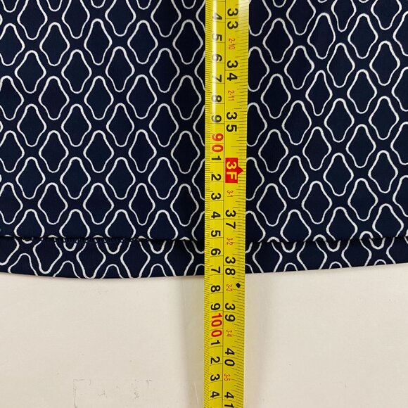 NWT Talbots Shirt Dress Womens Size 2XP Petite Blue Belted Buttons Geometric - Picture 7 of 16